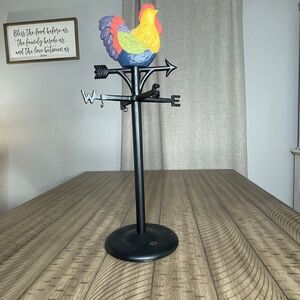 Rooster cast iron paper towel holder farmhouse rustic country life home decor